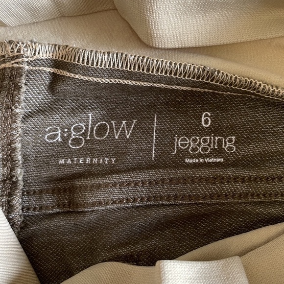 a:glow Maternity Jeggings Khaki Color Size 6 - Picture 7 of 13